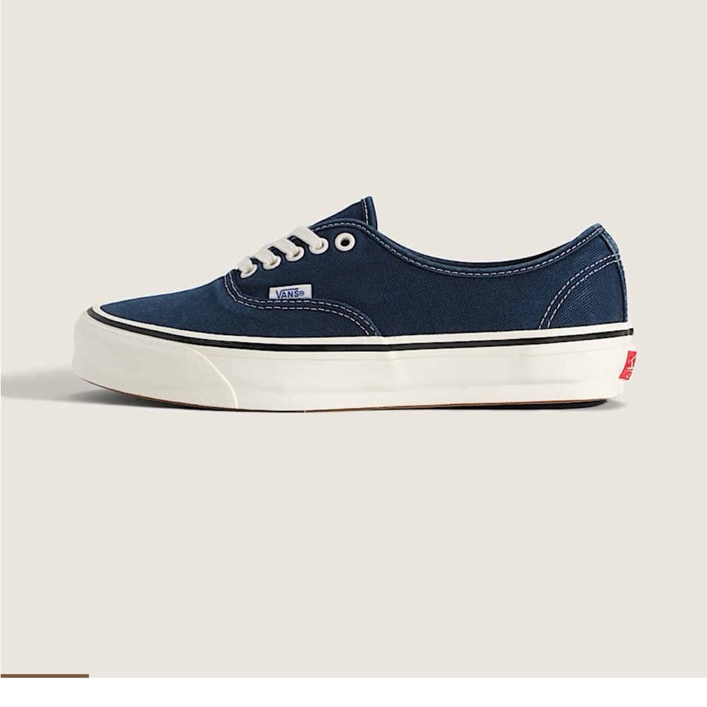 Vans Dark Blue Canvas Shoes with White Trim